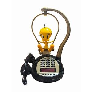 TeleMania Tweety Bird Animated Talking Alarm Clock Radio Telephone Looney Tunes